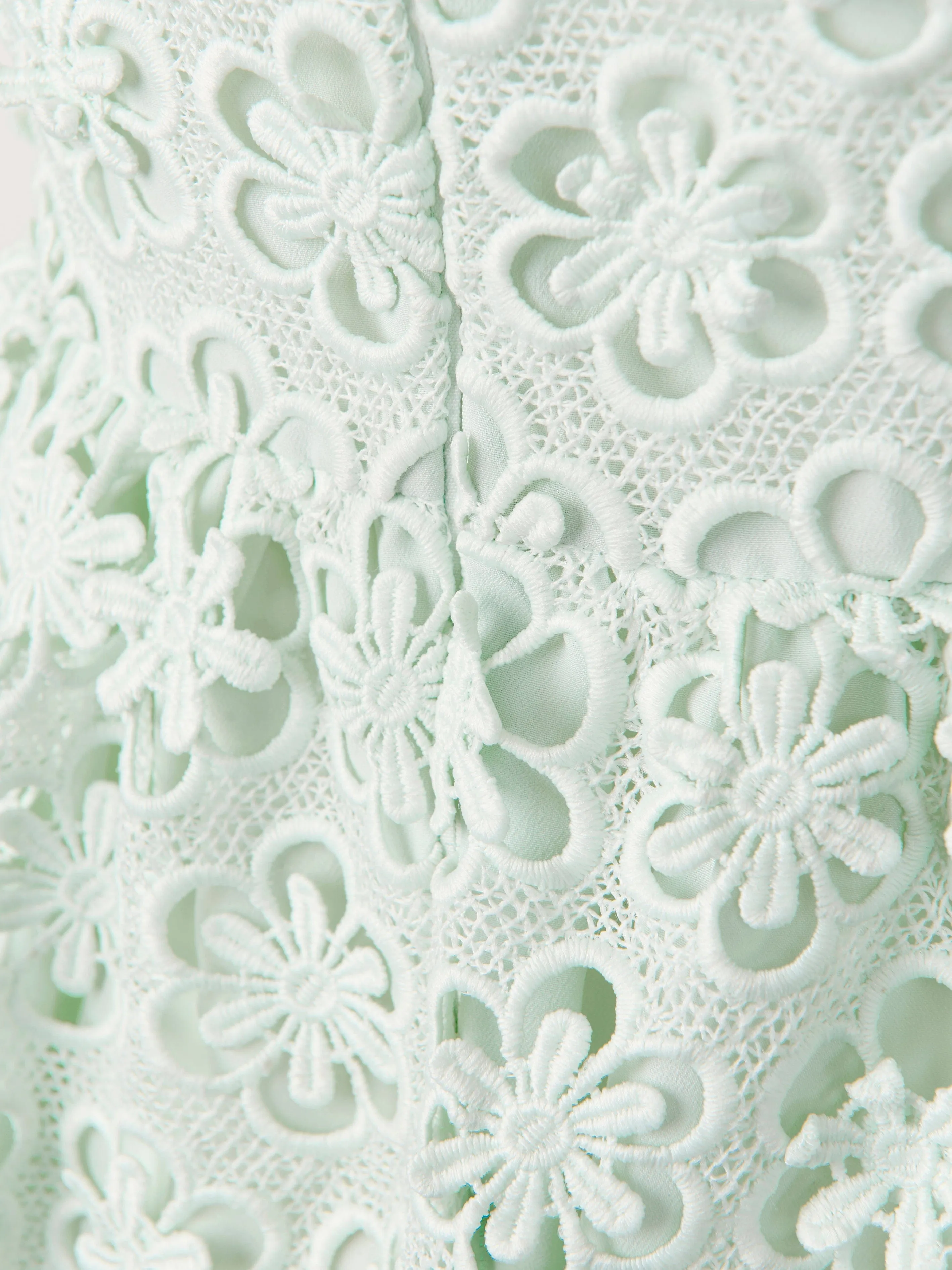 Self Portrait Girls Floral Lace Dress in Green