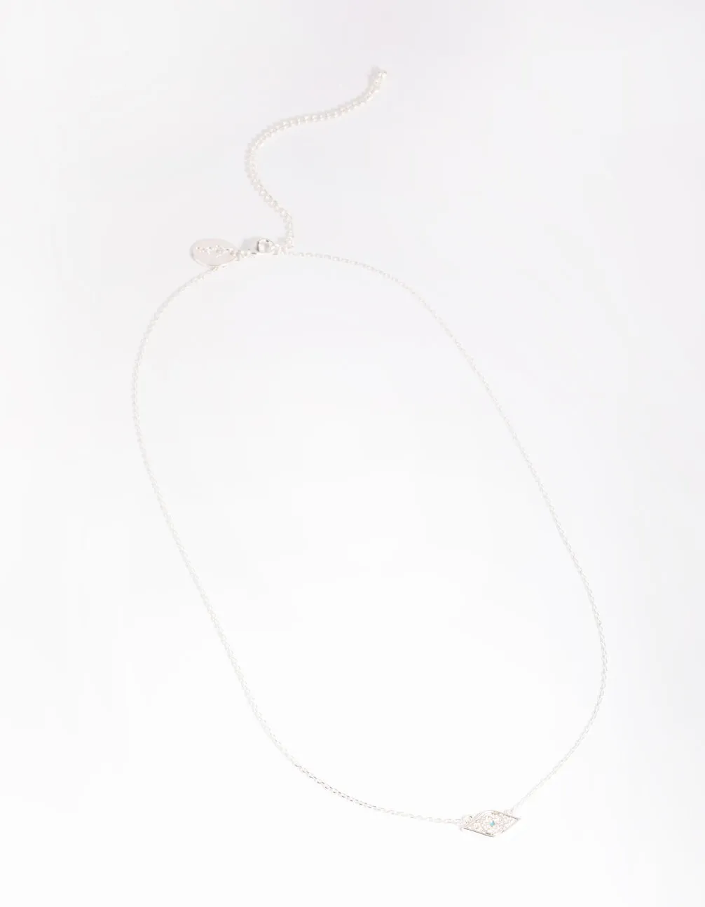 Silver Plated Evil Eye Pendant Necklace