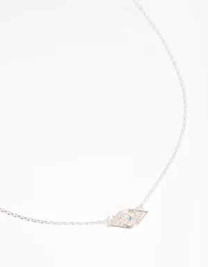 Silver Plated Evil Eye Pendant Necklace