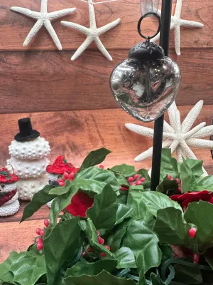 Slate 1" Glass Hearts Christmas / Valentines Day
