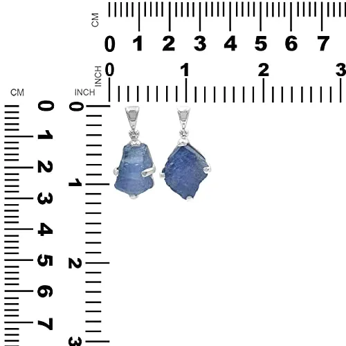 Starborn Natural 7-11 cts Tanzanite Crystal Pendant in Sterling Silver