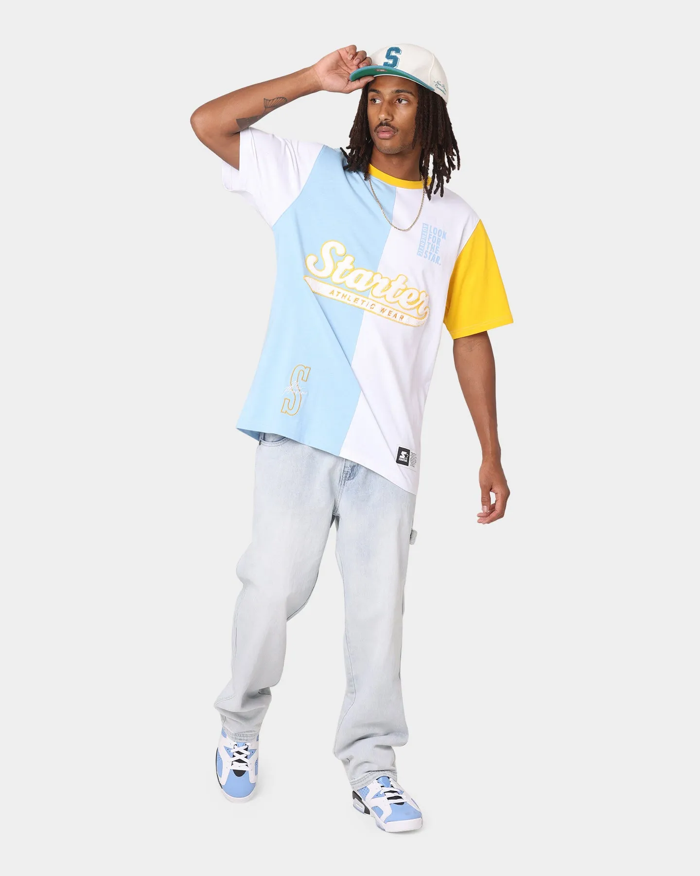 Starter Split Decision Short Sleeve T-Shirt Light Blue/Yellow