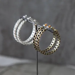 Tutti Chain Hoop Stud Earrings – AS