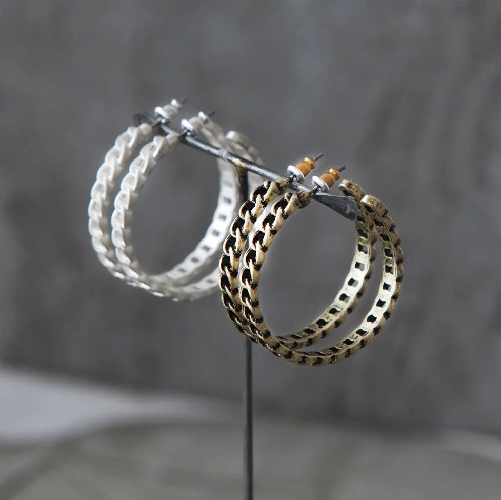 Tutti Chain Hoop Stud Earrings – AS